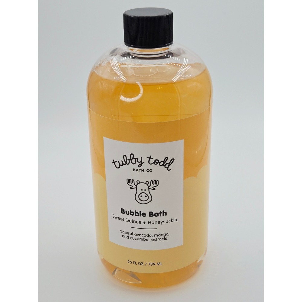 Tubby Todd Bubble Bath Sweet Quince Honeysuckle 25oz Natural Plant-Based New